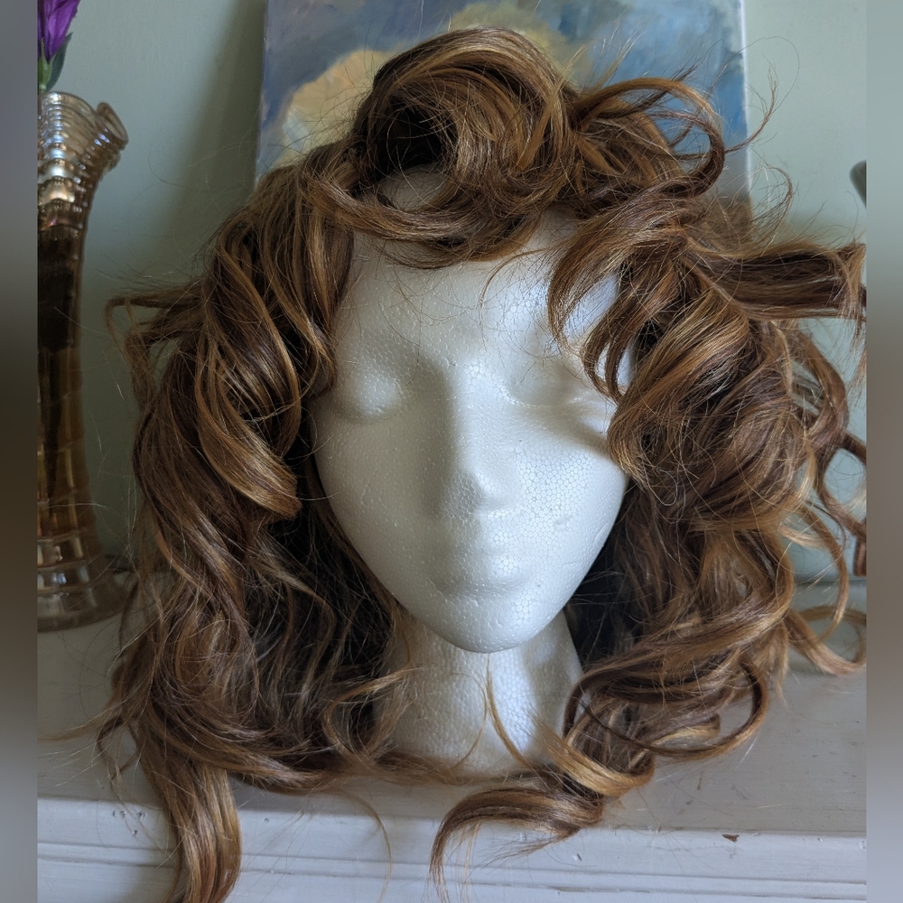 Model Model Curly Brown & Black Wig for Women